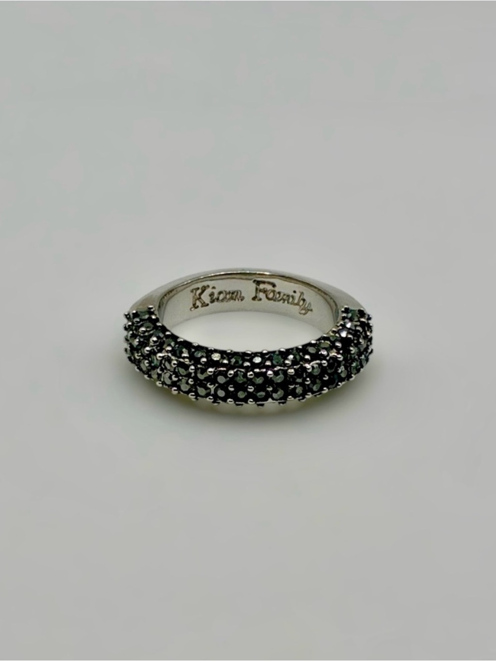 Lia Sophia Kiam Family Silver-Tone Pavé Crystal Ring Size 7